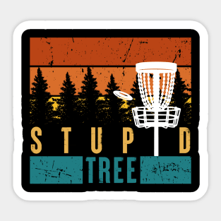 Vintage Stupid Tree Disc Golf Sticker